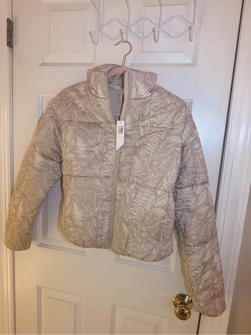 Mont Blanc Beige Floral Quilted Puffer Jacket